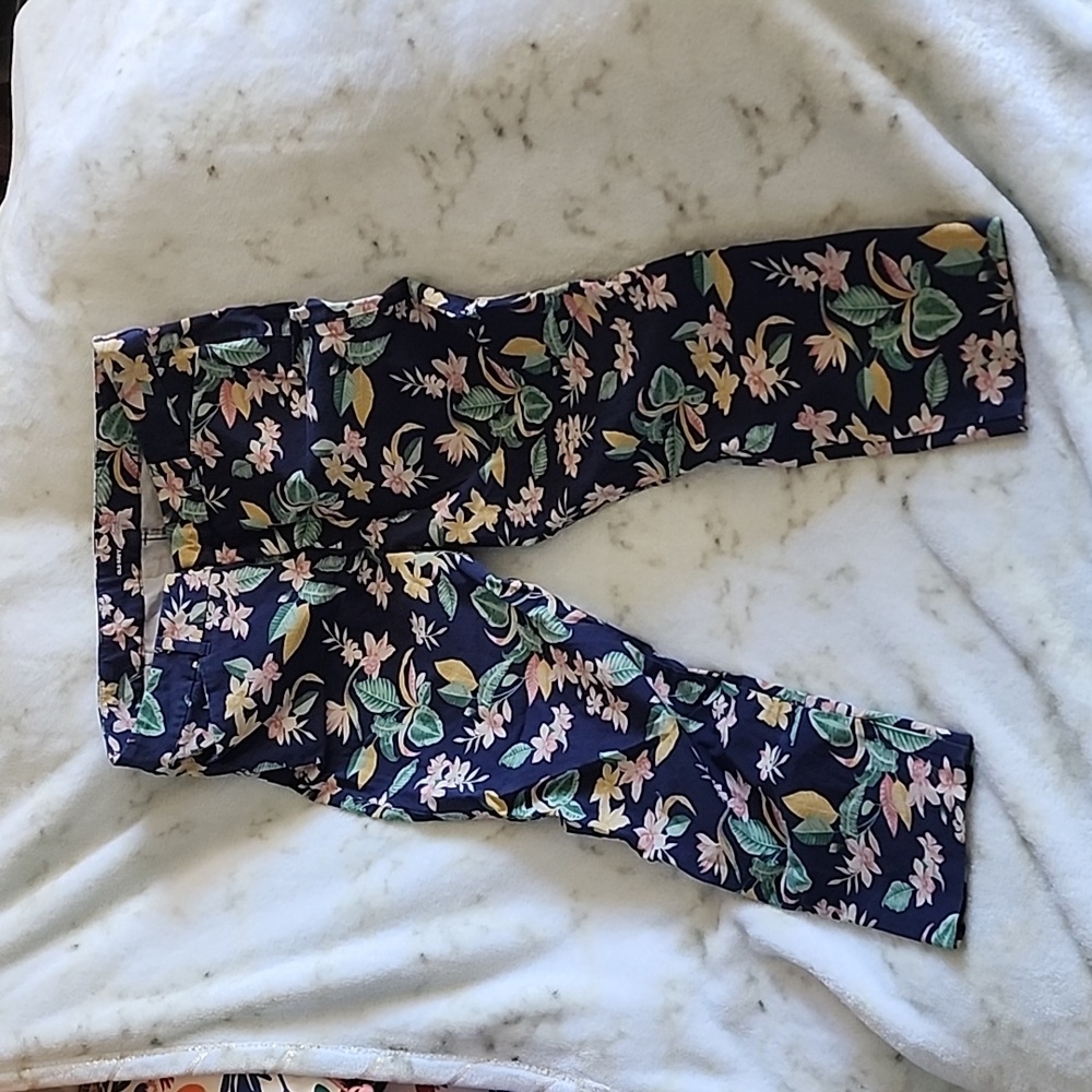 Tropical print Navy pants